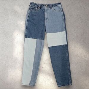 Hollister Women's Patchwork Jeans - Blue and Gray